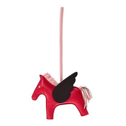 Hermes Milo Lambskin Grigri Rodeo Pegase Horse Bag Charm MM Framboise Rose Sakura Rouge Sellier 1 of 5