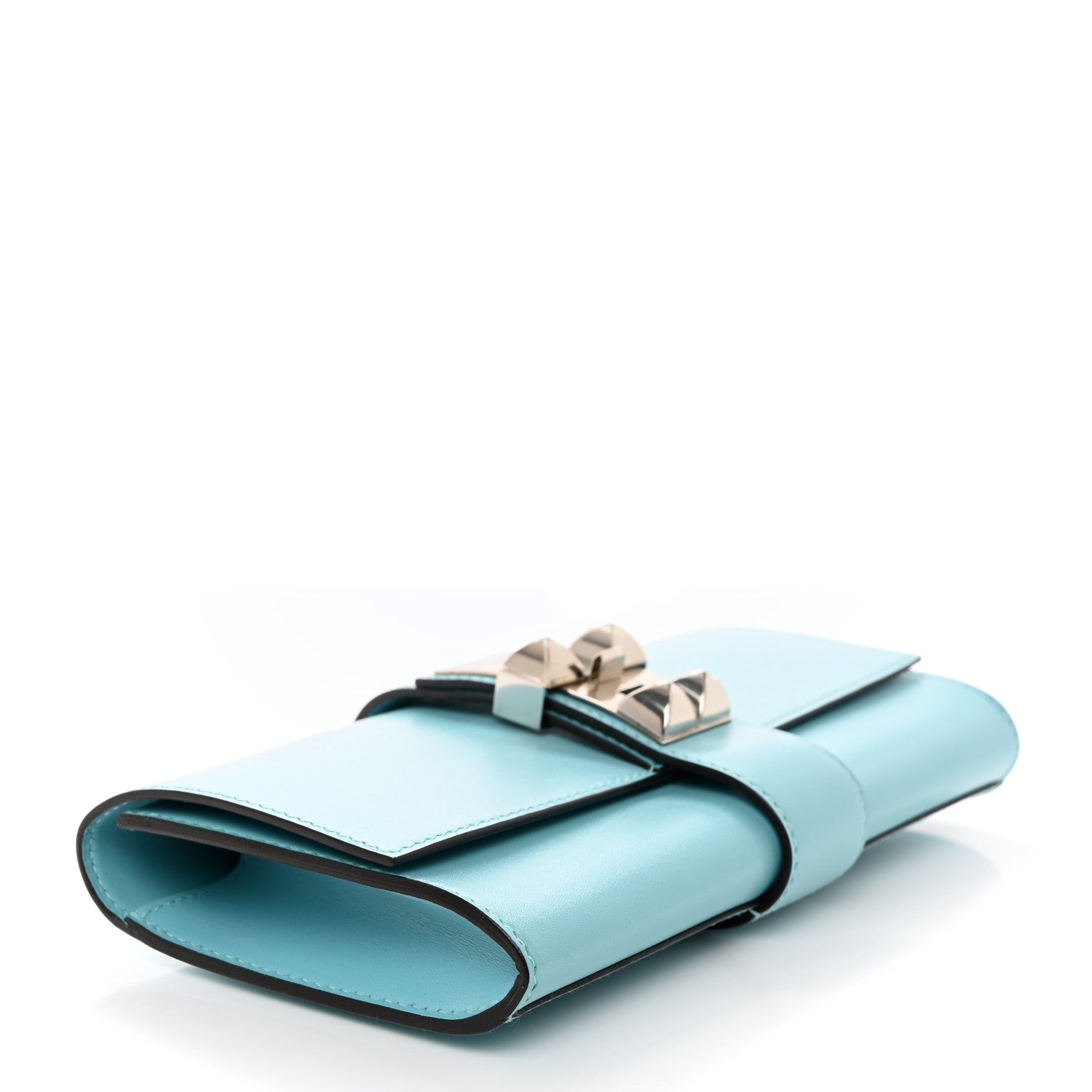Hermes Tadelakt Medor 23 Clutch Bleu Atoll 4 of 8