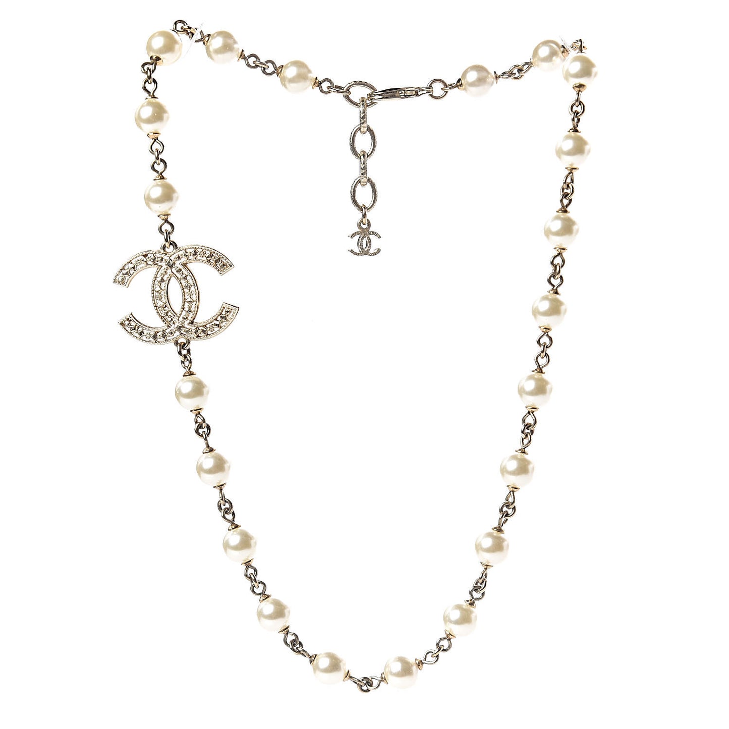 Pearl CC Short Necklace Gold