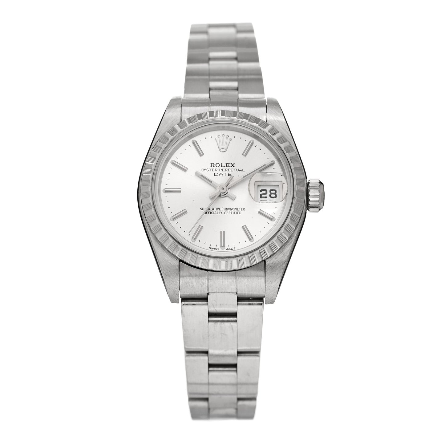 Stainless Steel 26mm Oyster Perpetual Date Watch Silver 79240