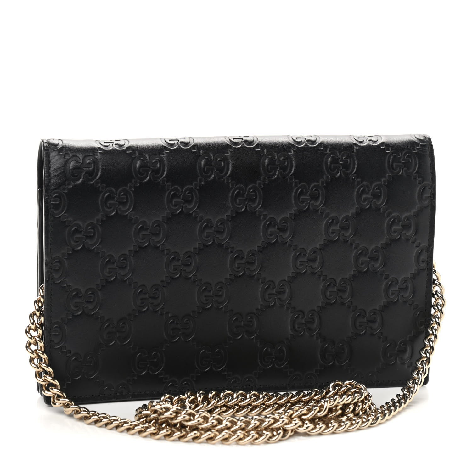 Gucci Guccissima Signature Bowy Chain Wallet Black 3 of 9