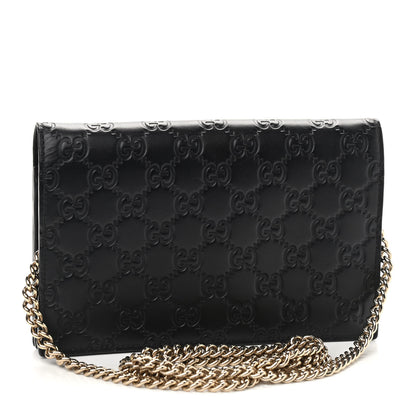 Gucci Guccissima Signature Bowy Chain Wallet Black 3 of 9