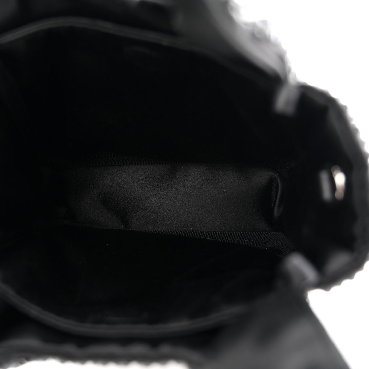 Satin Crystal Soft Padded Small Double Handled Shoulder Bag Black