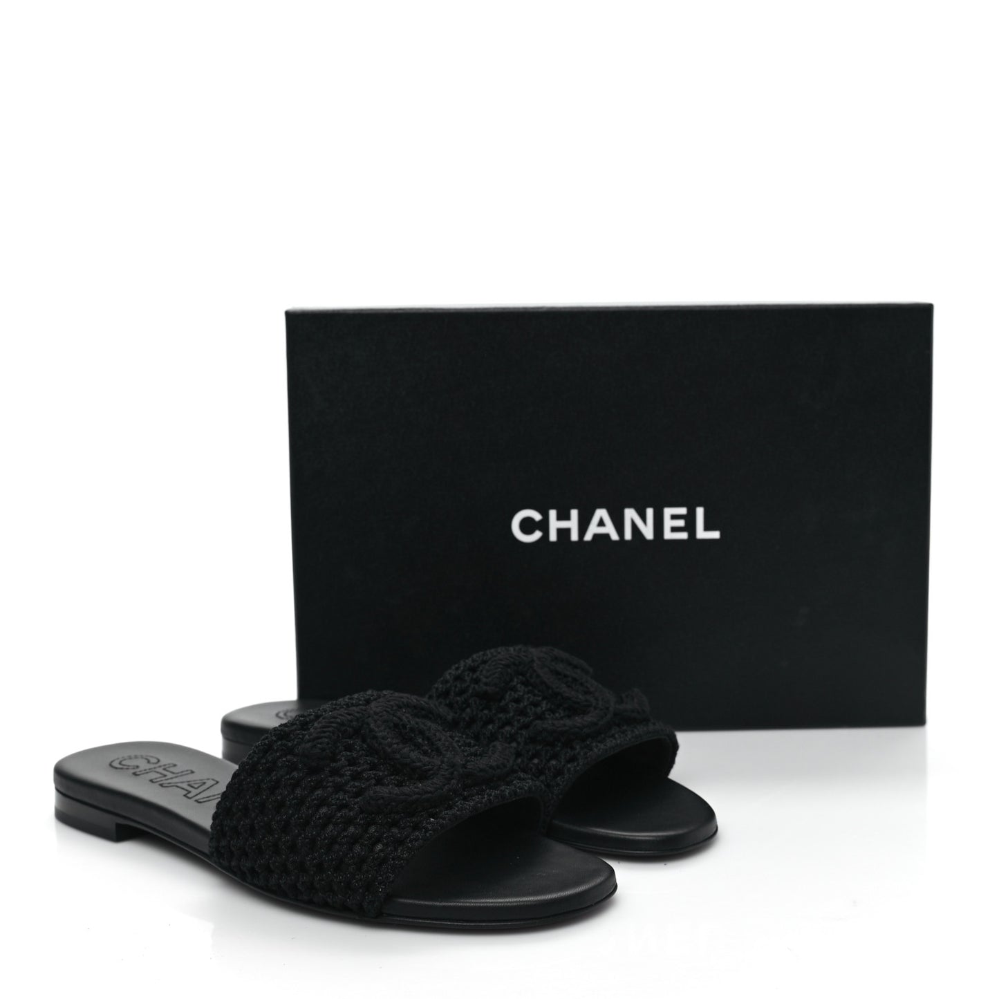 Crochet CC Mules Sandals 39 Black