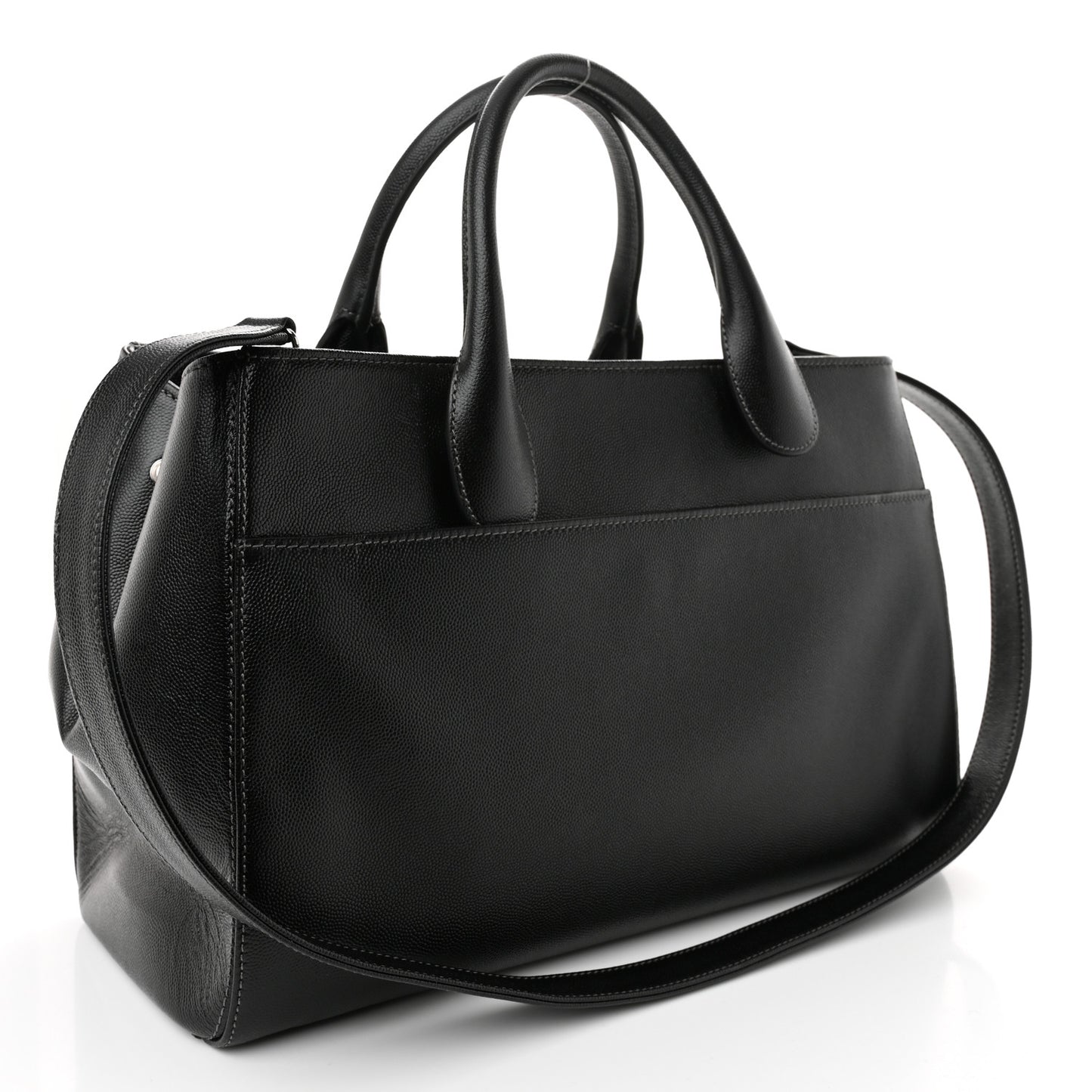 Caviar Medium Cerf Executive Shopper Tote Black