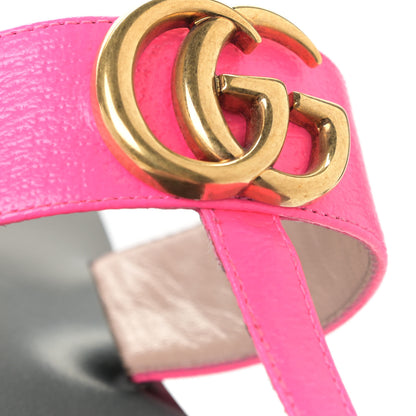 Gucci Calfskin GG Marmont Thong Sandals 35.5 Fuxia Fluo 15 of 15
