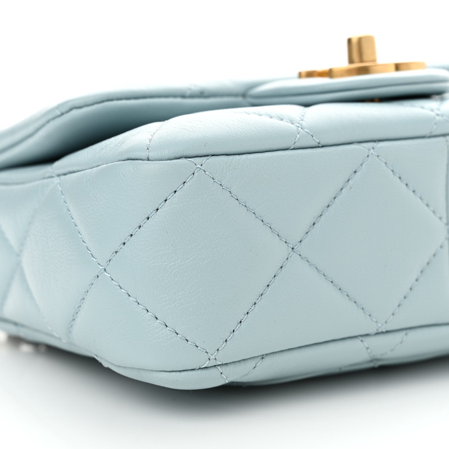 Chanel Lambskin Enamel Quilted Mini Pending CC Square Flap Light Blue 9 of 10