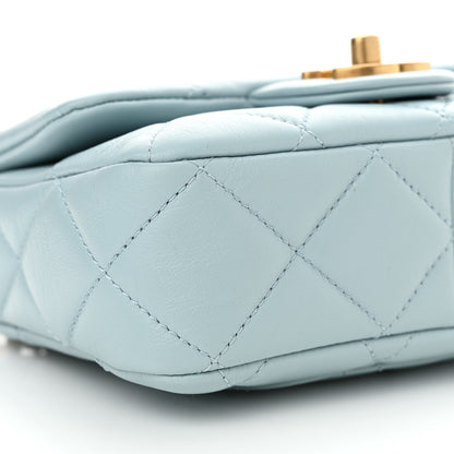 Chanel Lambskin Enamel Quilted Mini Pending CC Square Flap Light Blue 9 of 10