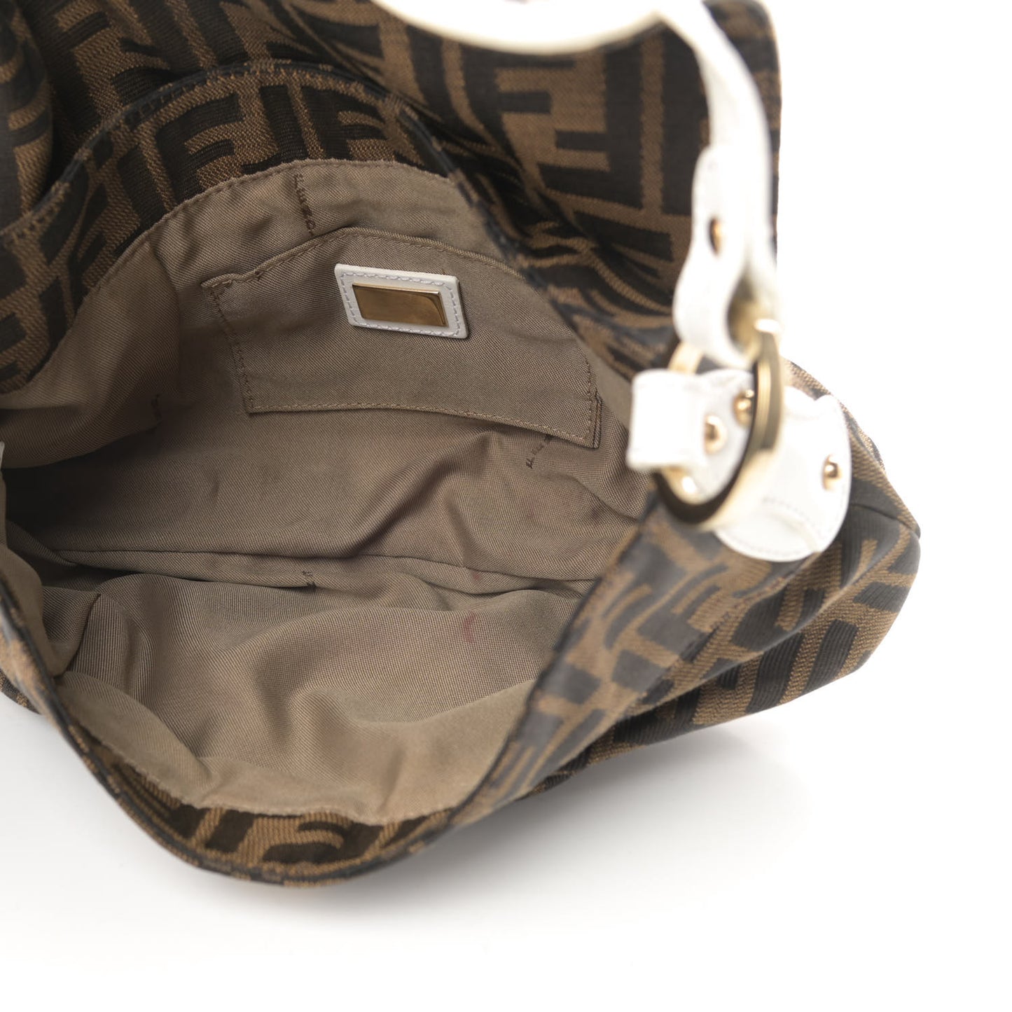 Zucca Cuoio Lucido Small Chef Shoulder Bag Tobacco White