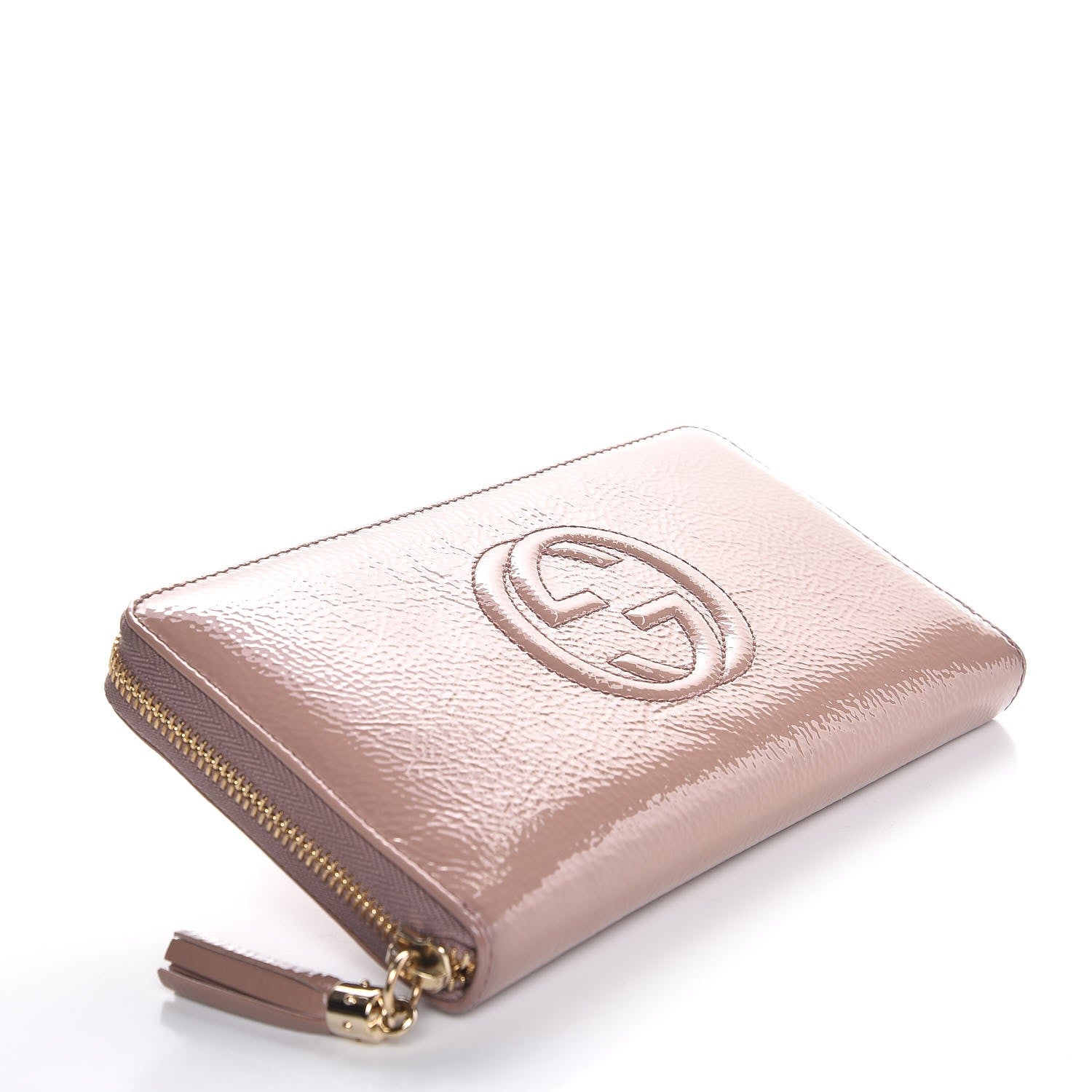 Gucci Patent Soho Zip Around Wallet Dark Cipria 4 of 9