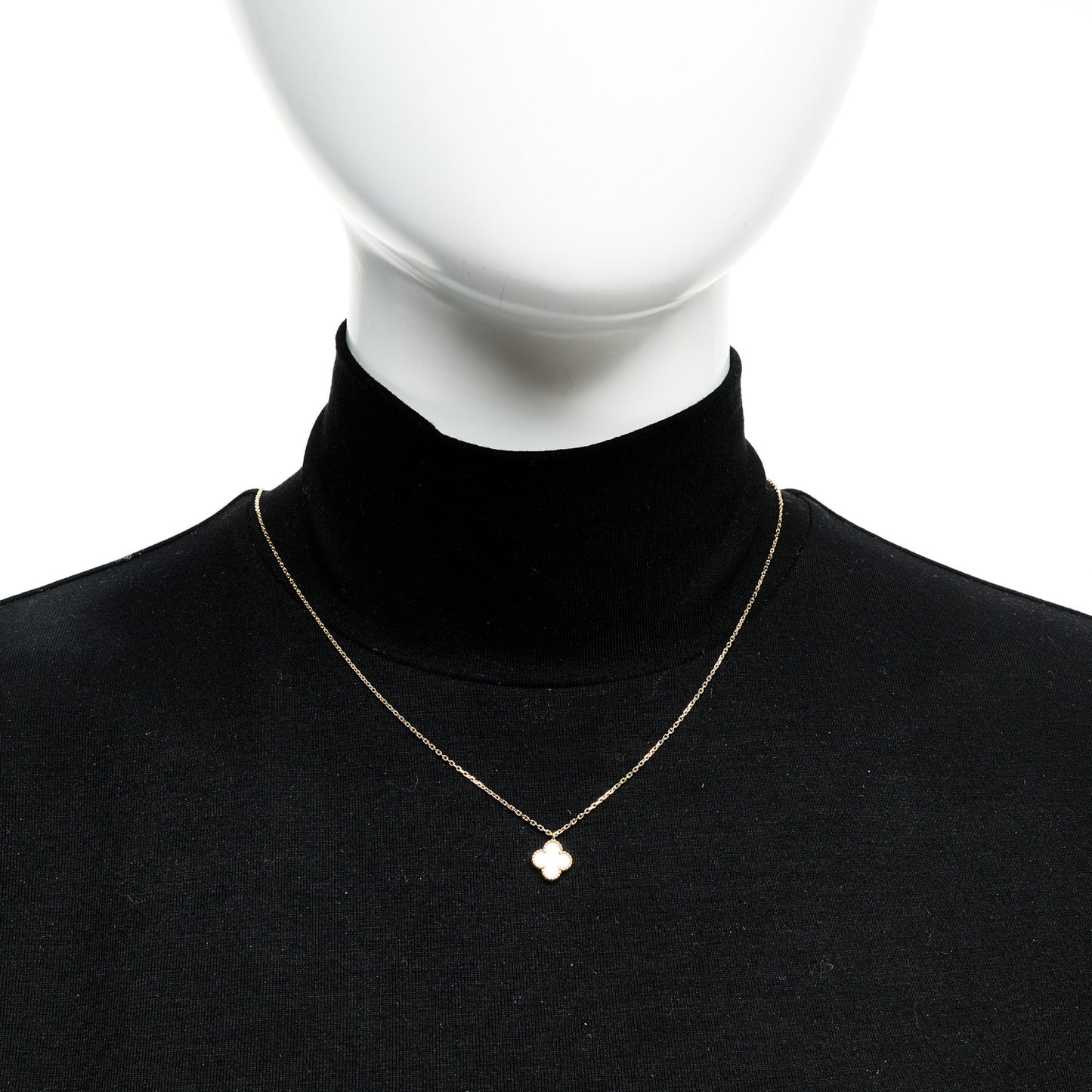18K Yellow Gold Mother of Pearl Sweet Alhambra Pendant Necklace