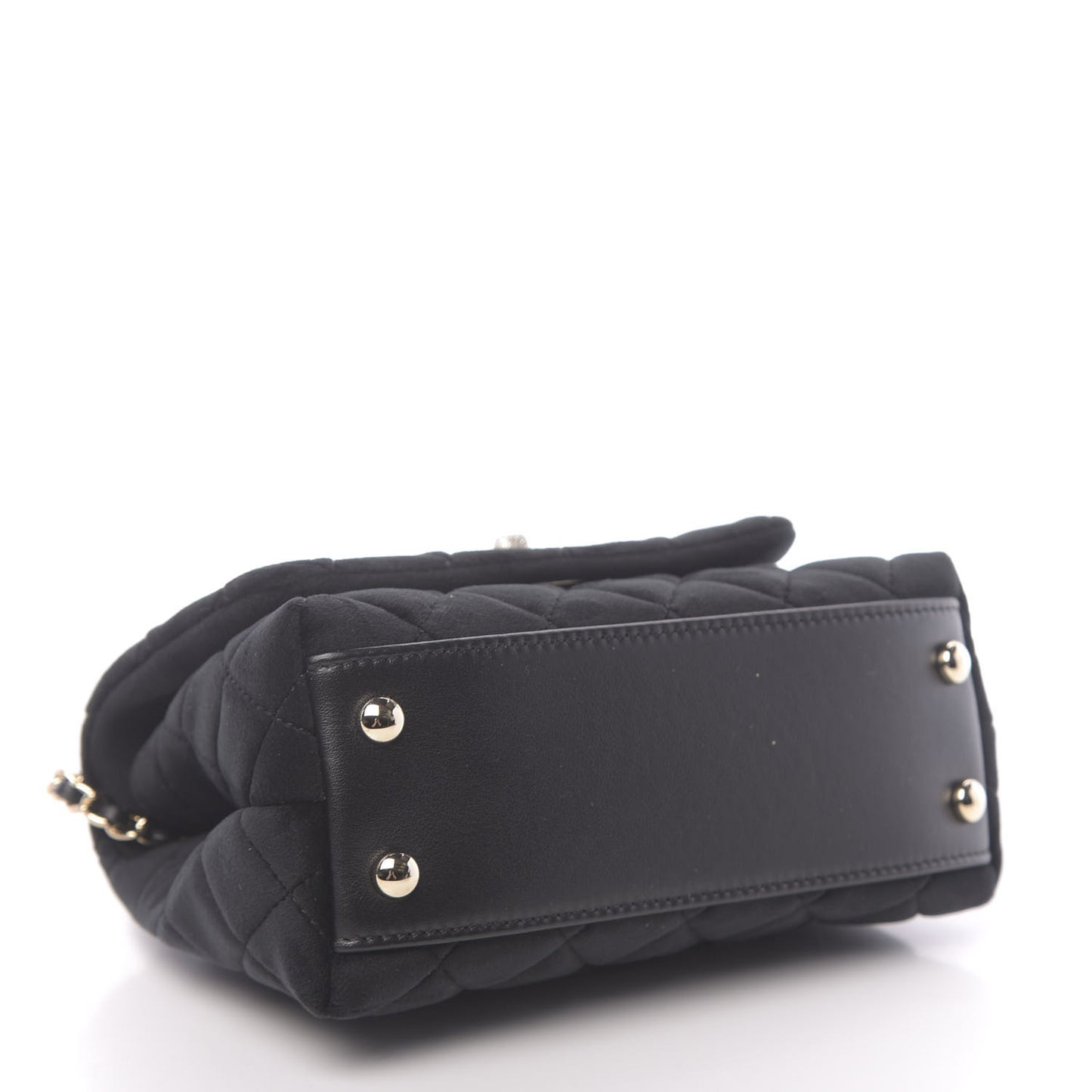 Velvet Crystal Quilted Extra Mini Coco Handle Flap Black