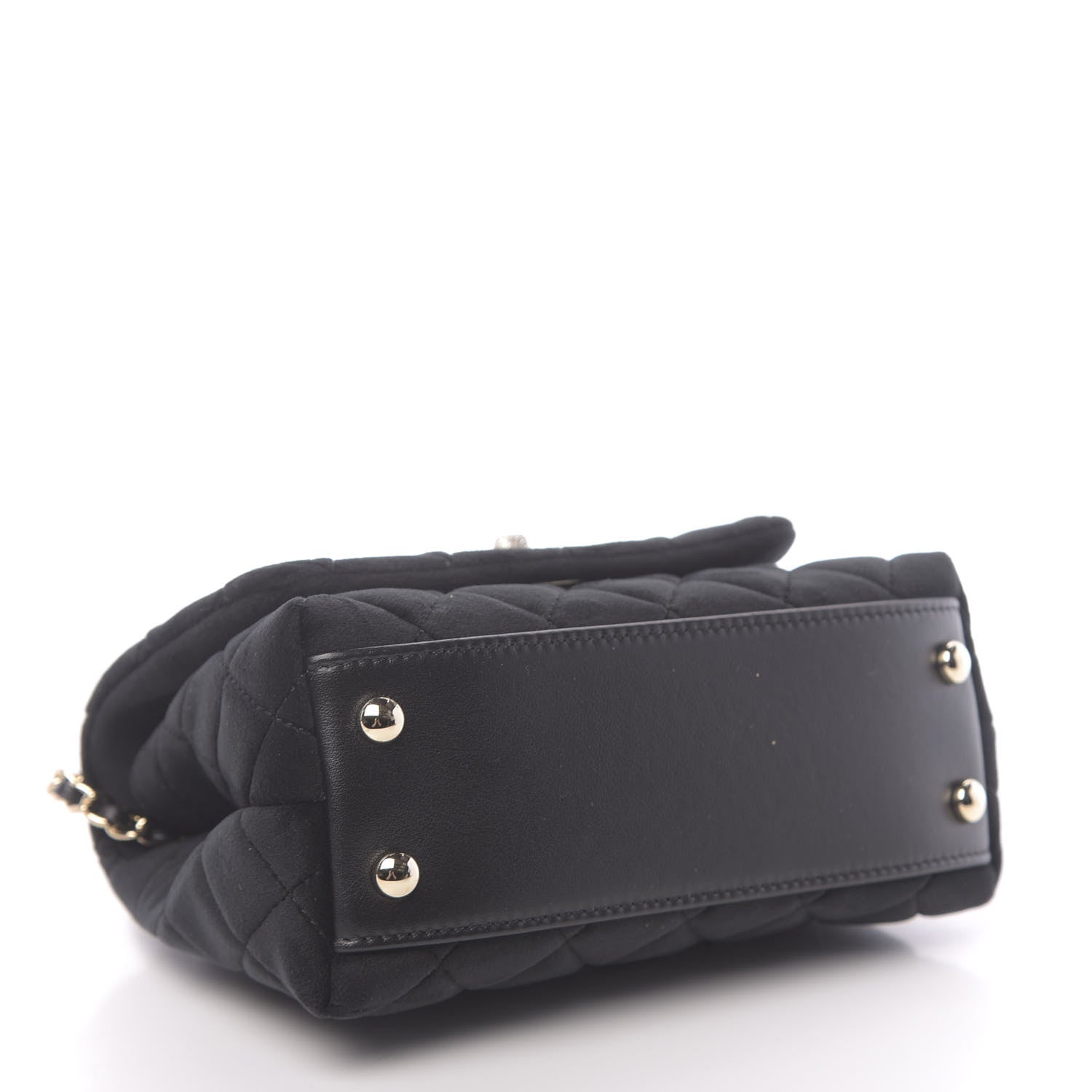 Chanel Velvet Crystal Quilted Extra Mini Coco Handle Flap Black 4 of 11