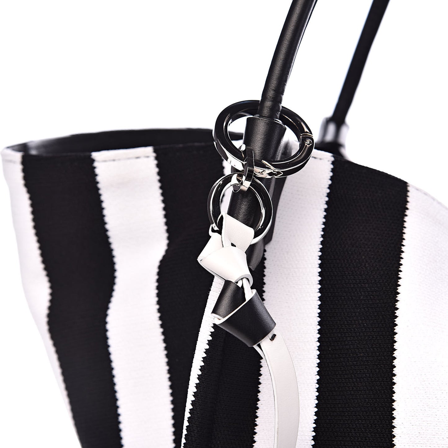 Knit Stripes Extra Large Tote Black Ecru
