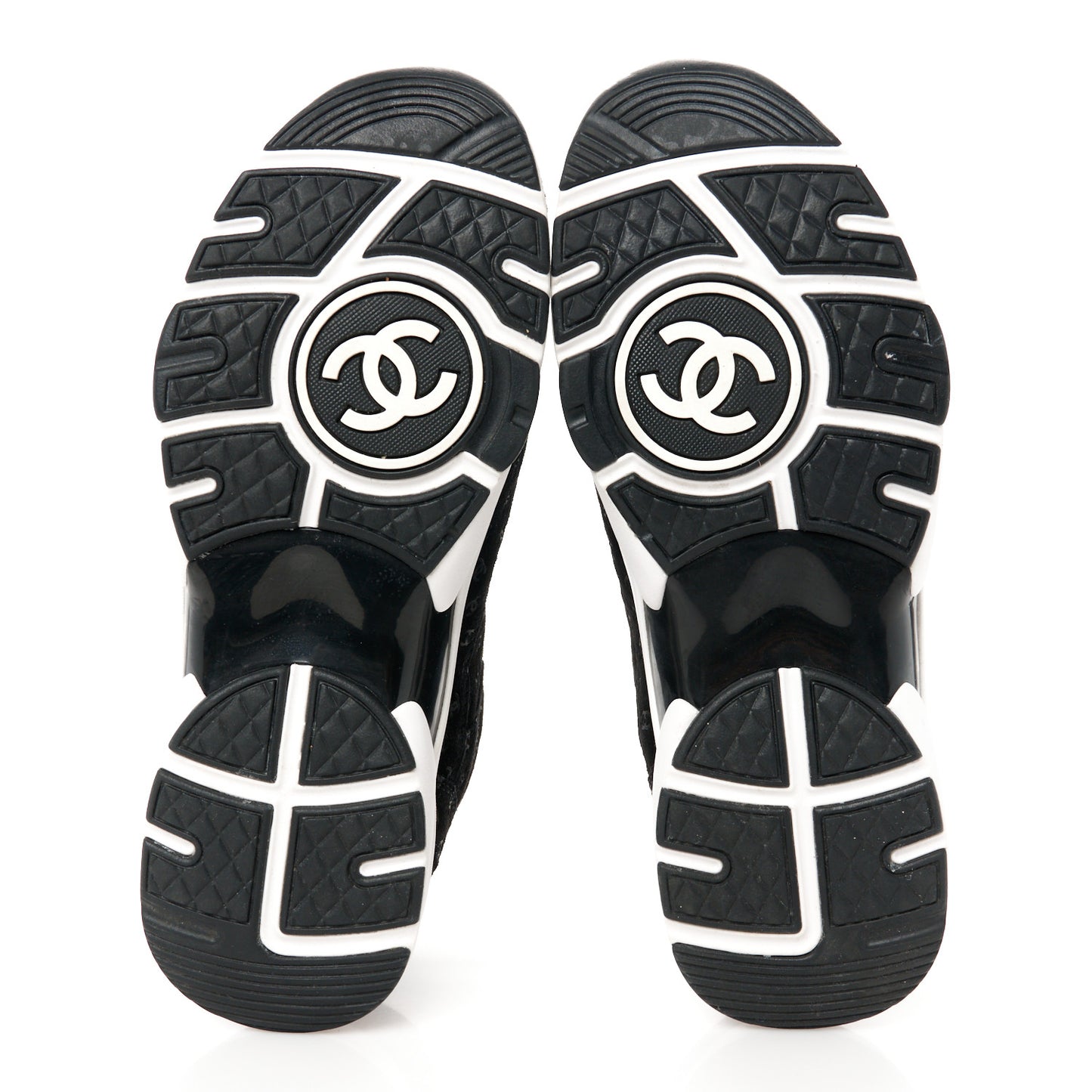 Suede Calfskin Printed CC Sneakers 39 Black