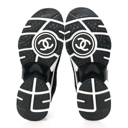 Chanel Suede Calfskin Printed CC Sneakers 39 Black 5 of 9