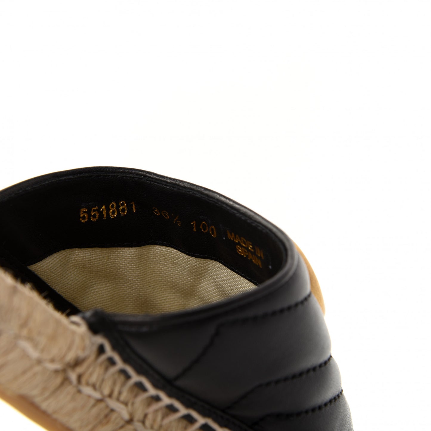 Nappa Matelasse GG Marmont Espadrille Slippers 36.5 Black