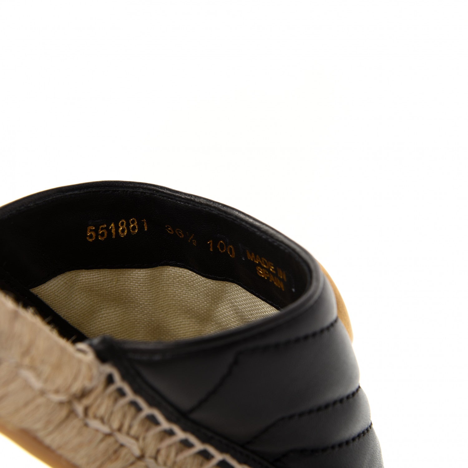 Gucci Nappa Matelasse GG Marmont Espadrille Slippers 36.5 Black 10 of 11