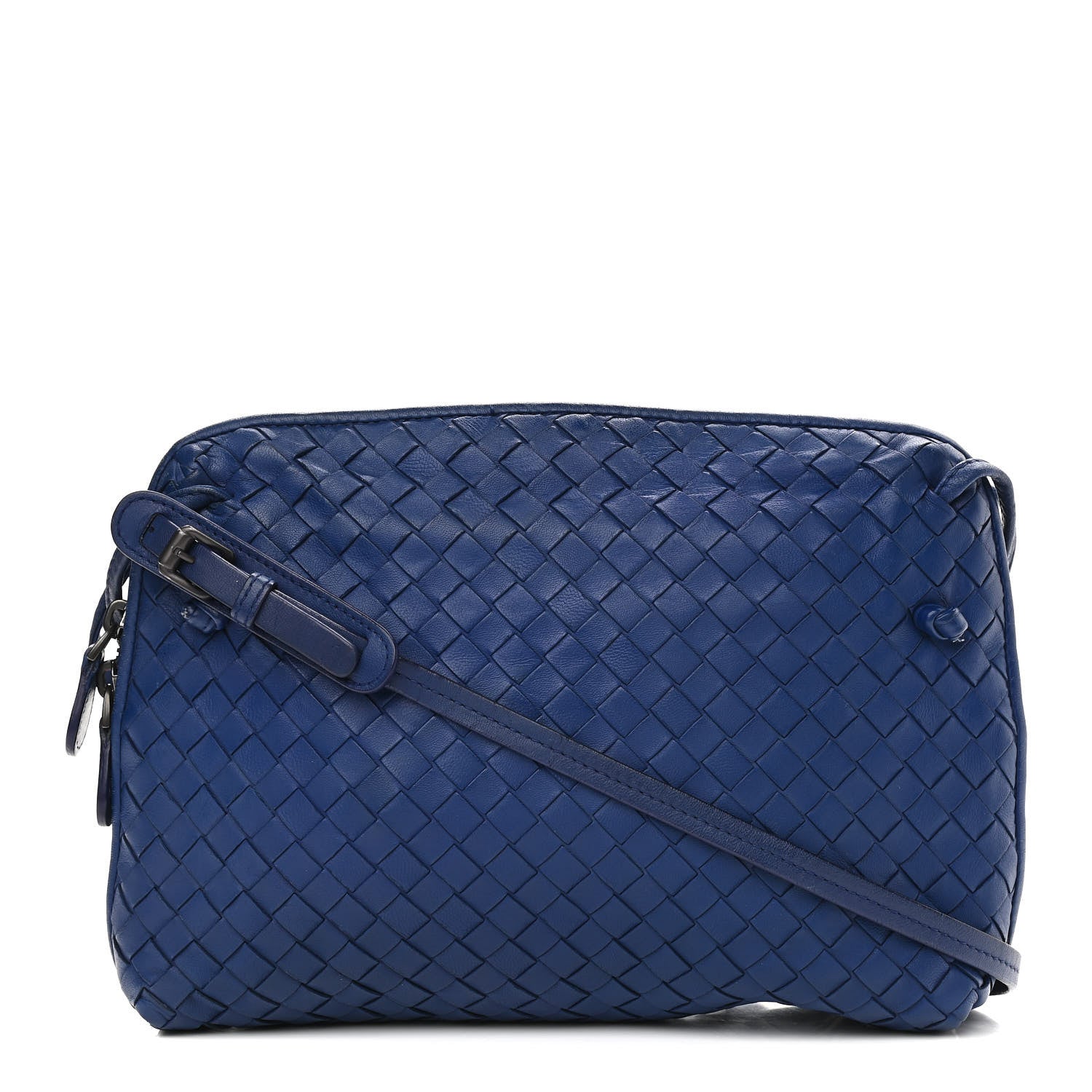 Bottega Veneta Nappa Intrecciato Nodini Crossbody Messenger Blue 2 of 13
