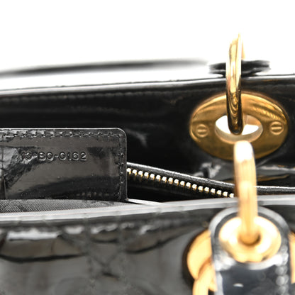 Christian Dior Patent Cannage Medium Lady Dior Black 7 of 9