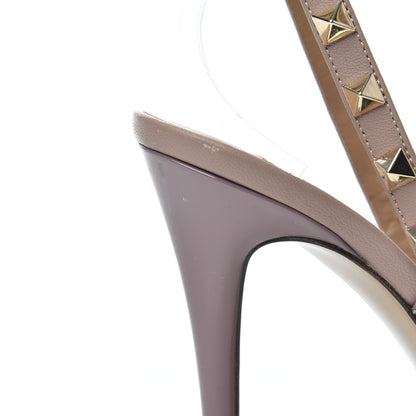 Valentino Garavani Patent Rockstud Ankle Strap 100mm Pumps 39.5 Dark Mauve Poudre 13 of 16