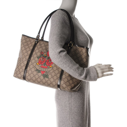 Gucci GG Plus Monogram Tattoo Heart Medium Joy Tote Dark Brown 2 of 11