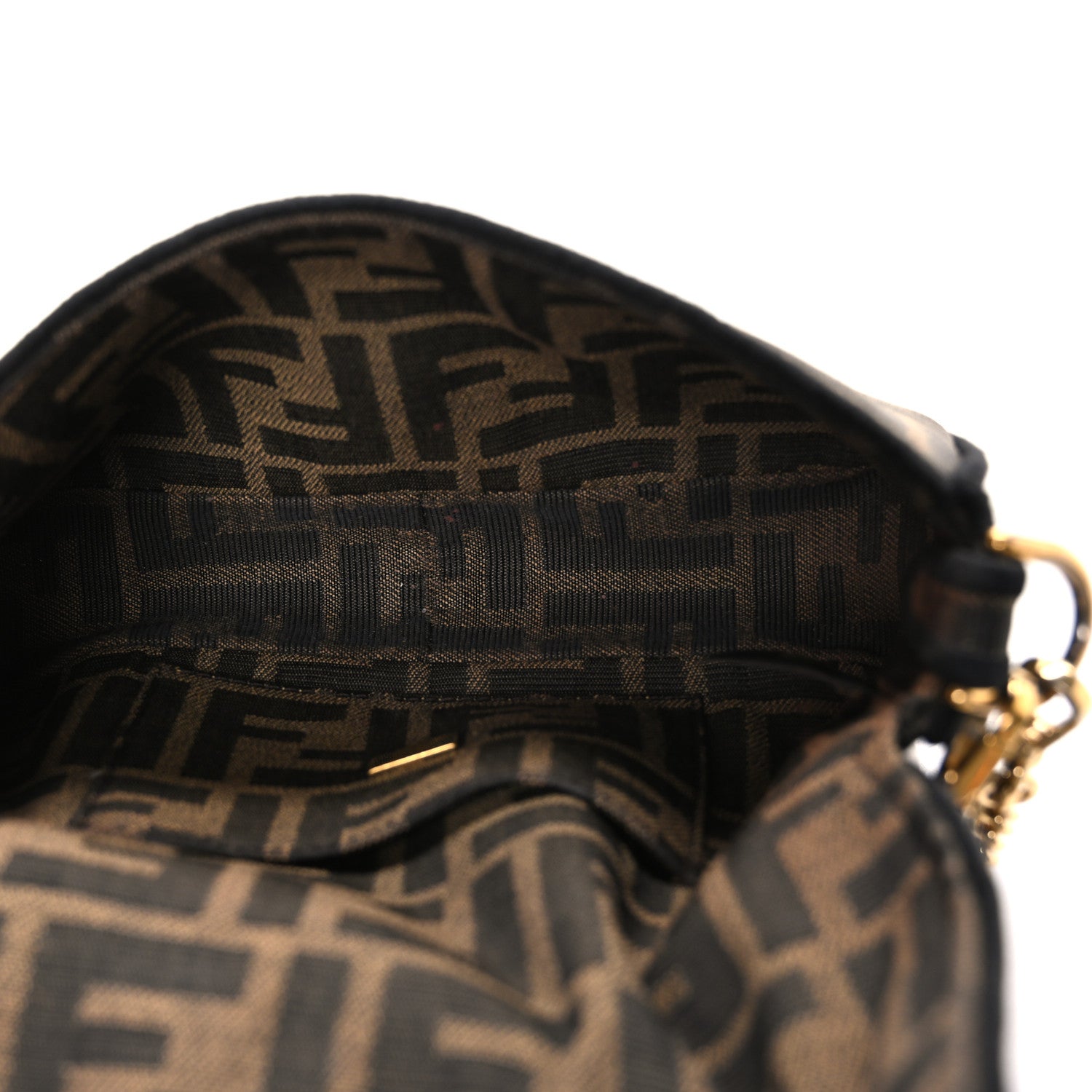 Fendi Fabric Jacquard FF 1974 Mini Baguette Tobacco Moro Black 5 of 12