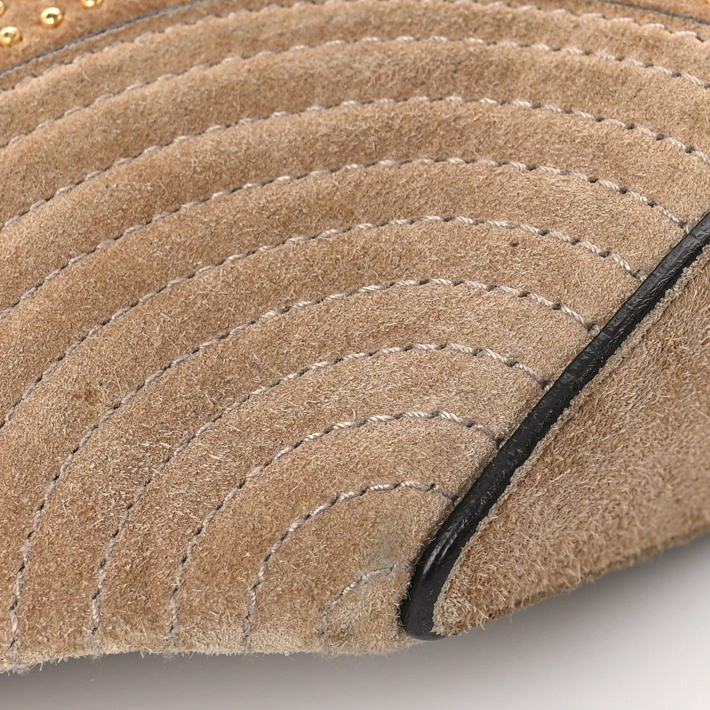 Suede Studded De Manta Clutch Light Brown
