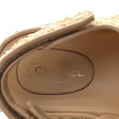 Chanel Braided Fabric Velcro Dad Sandals 38.5 Beige 7 of 19