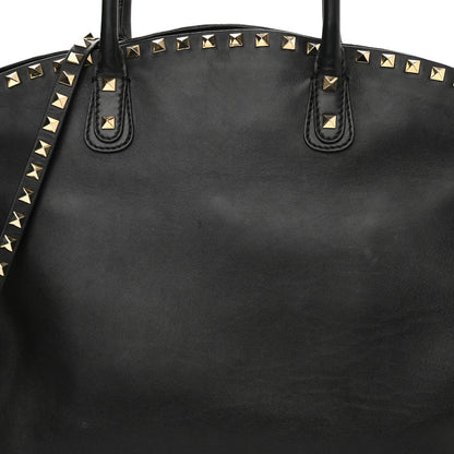 Valentino Garavani Vitello Rockstud Dome Shopper Black 12 of 15