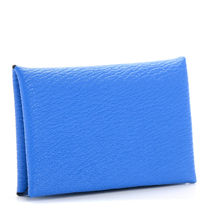 Hermes Chevre Mysore Calvi Card Case Bleu Hydra 3 of 8