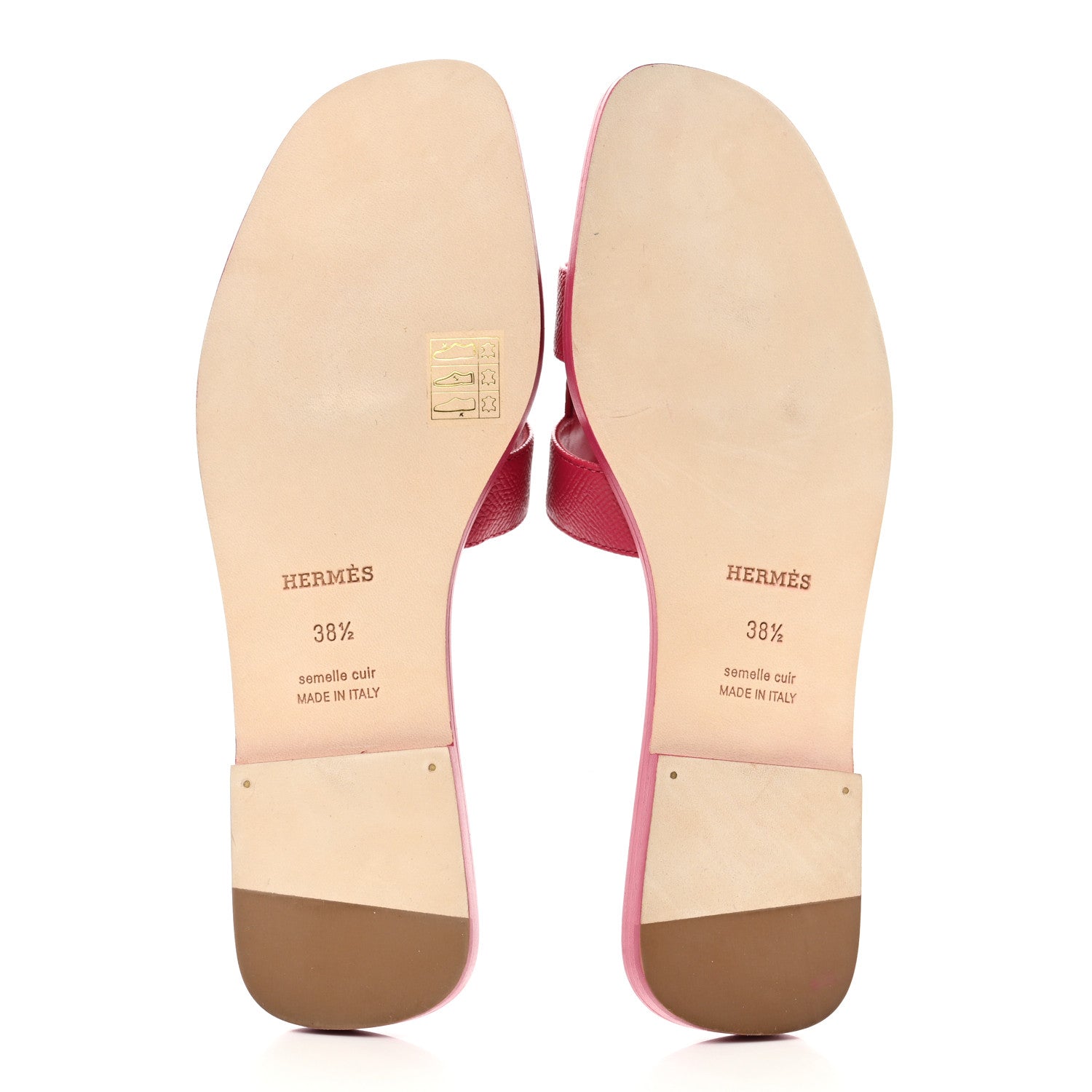 Hermes Epsom Oran Sandals 38.5 Rouge Azalee 5 of 9