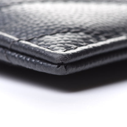 Saint Laurent Grain De Poudre Matelasse Chevron Monogram Credit Card Case Fog 5 of 14