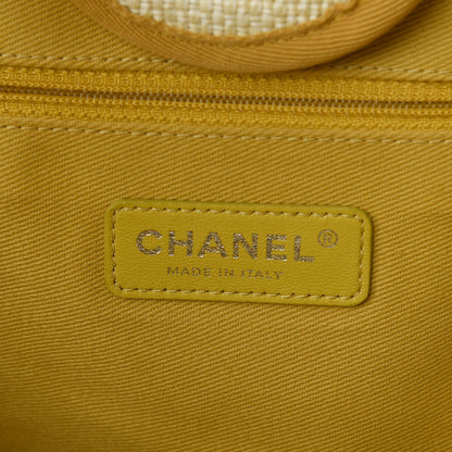Chanel Woven Straw Raffia Large Deauville Tote Yellow 7 of 9