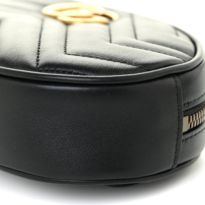Gucci Calfskin Matelasse GG Marmont Belt Bag 85 34 Black 9 of 12