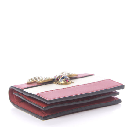 Gucci Calfskin Queen Margaret Card Case Wallet Hibiscus Red Mystic White 4 of 7