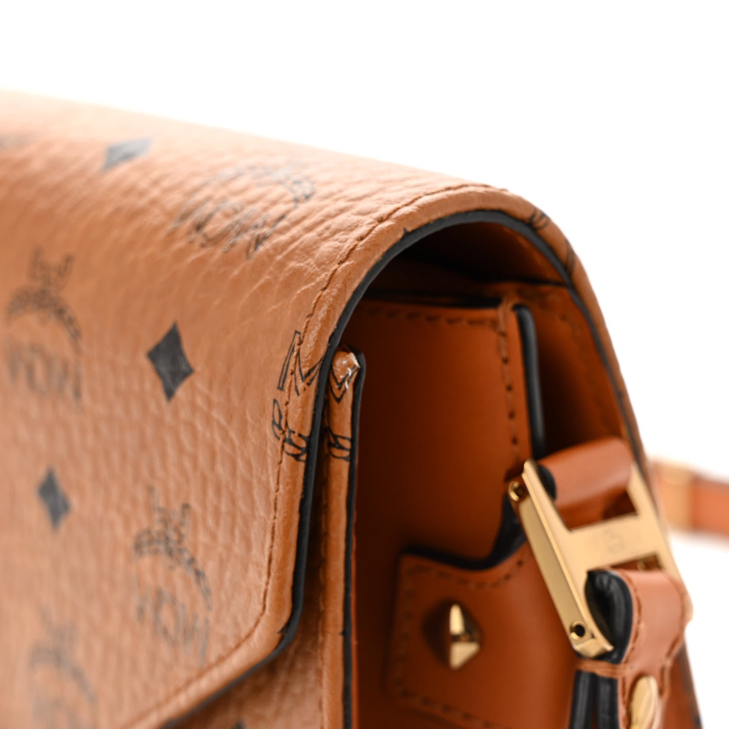 MCM Visetos Patricia Crossbody Bag Cognac 13 of 15