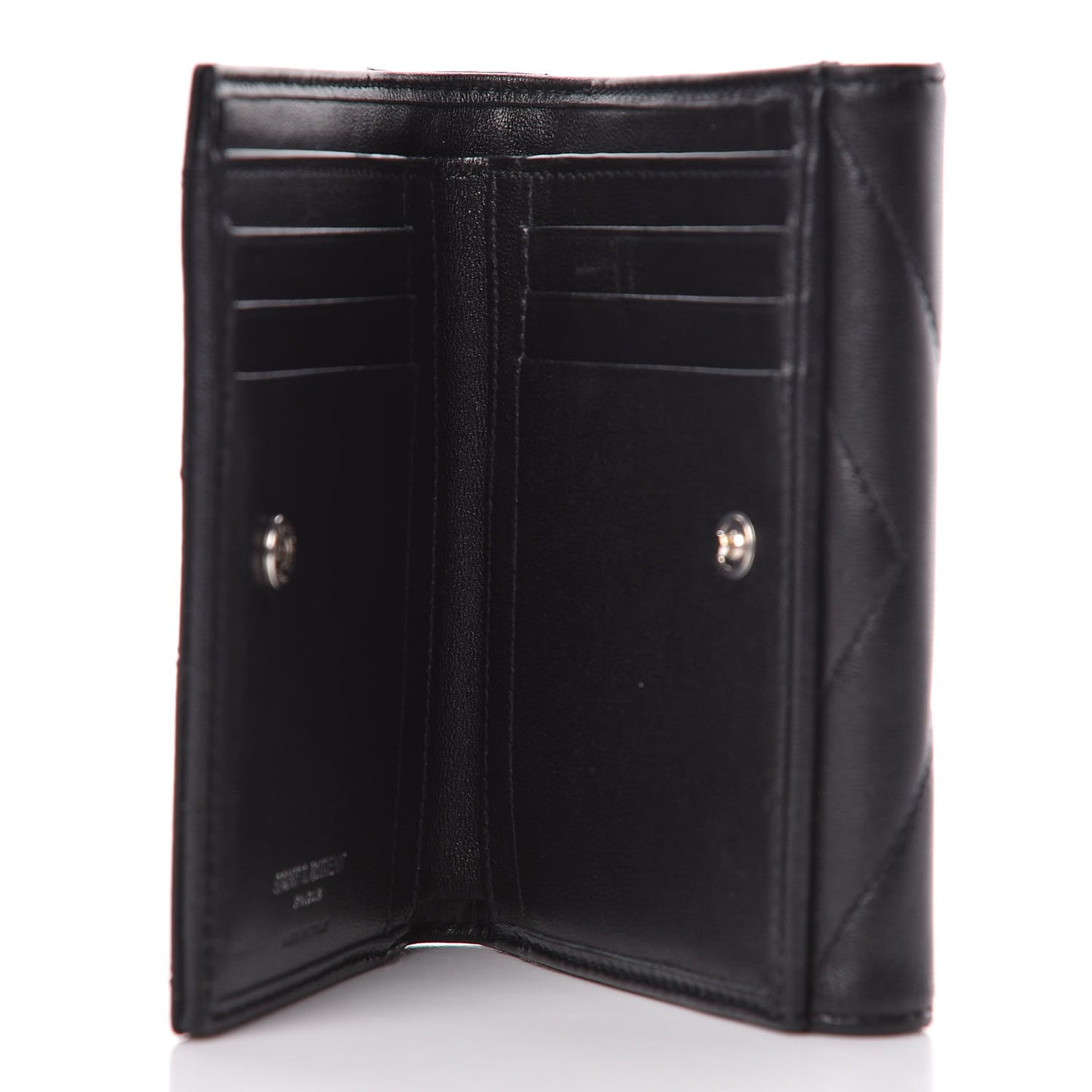 Lambskin Y Quilted Monogram Compact Loulou Wallet Black