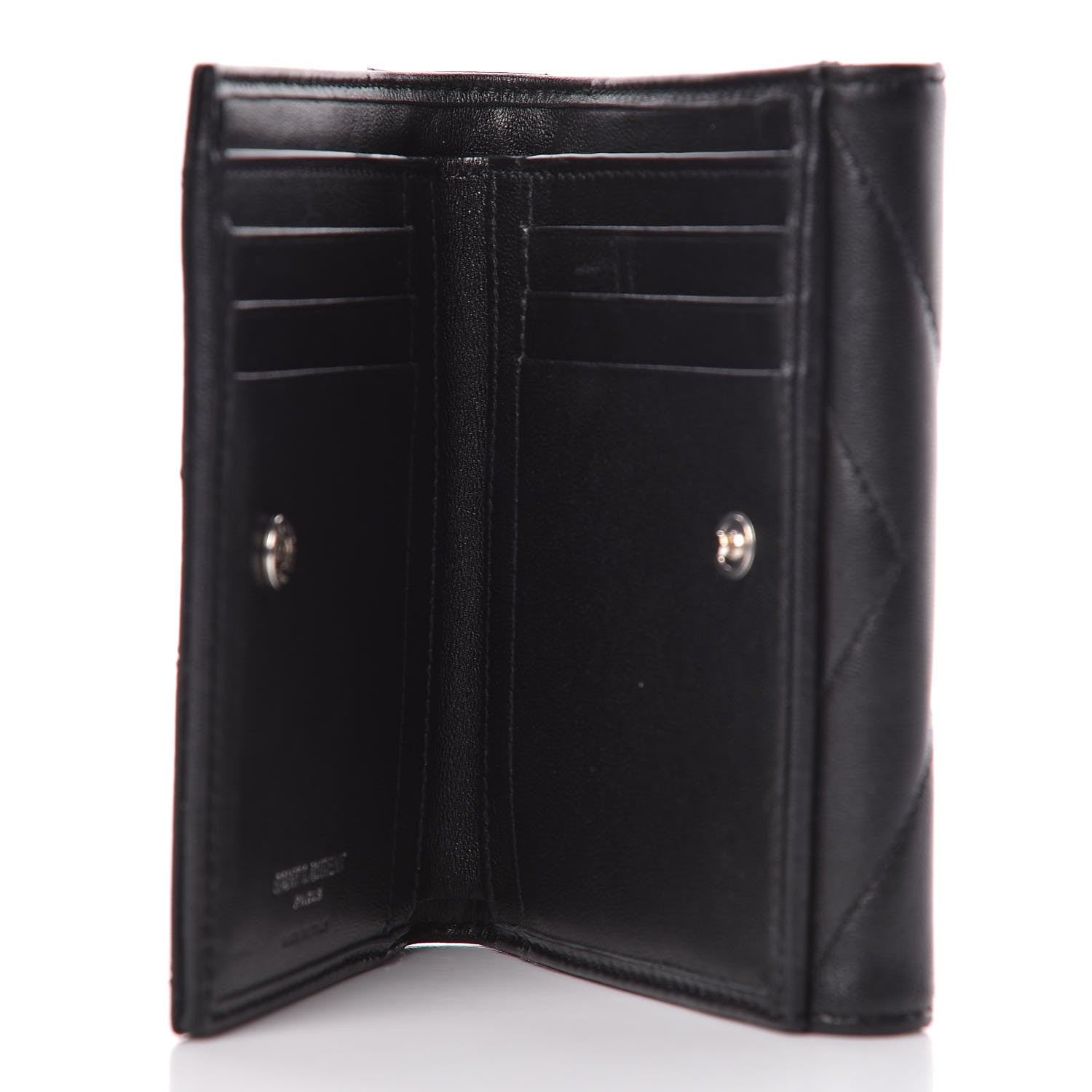 Saint Laurent Lambskin Y Quilted Monogram Compact Loulou Wallet Black 5 of 7