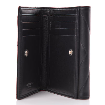 Saint Laurent Lambskin Y Quilted Monogram Compact Loulou Wallet Black 5 of 7
