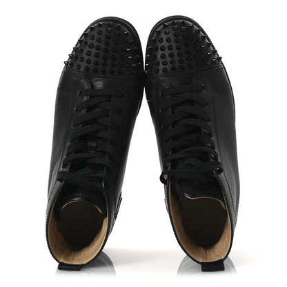 Christian Louboutin Calfskin Mens Lou Spikes High Top Sneakers 43 Black 2 of 12