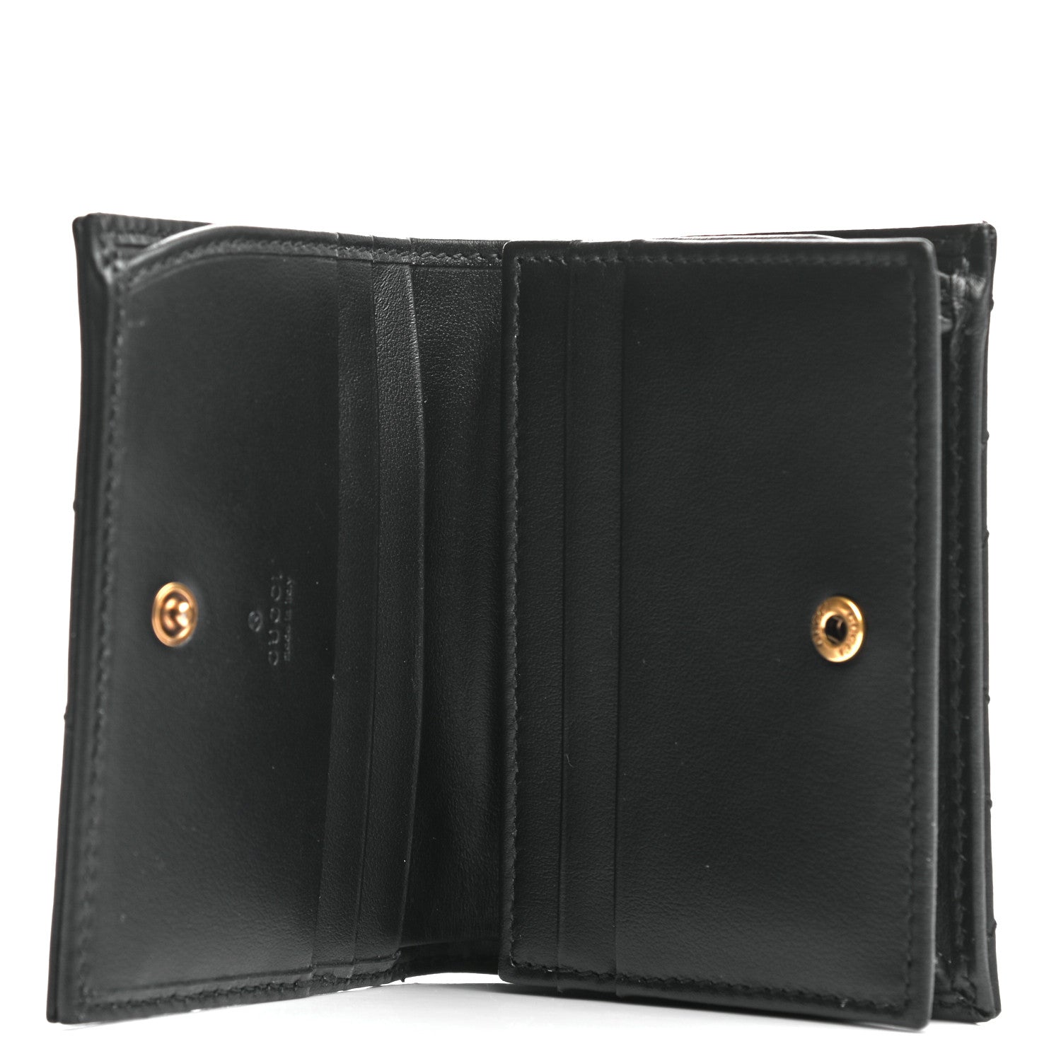 Gucci Calfskin Matelasse GG Marmont Card Case Wallet Black 5 of 7