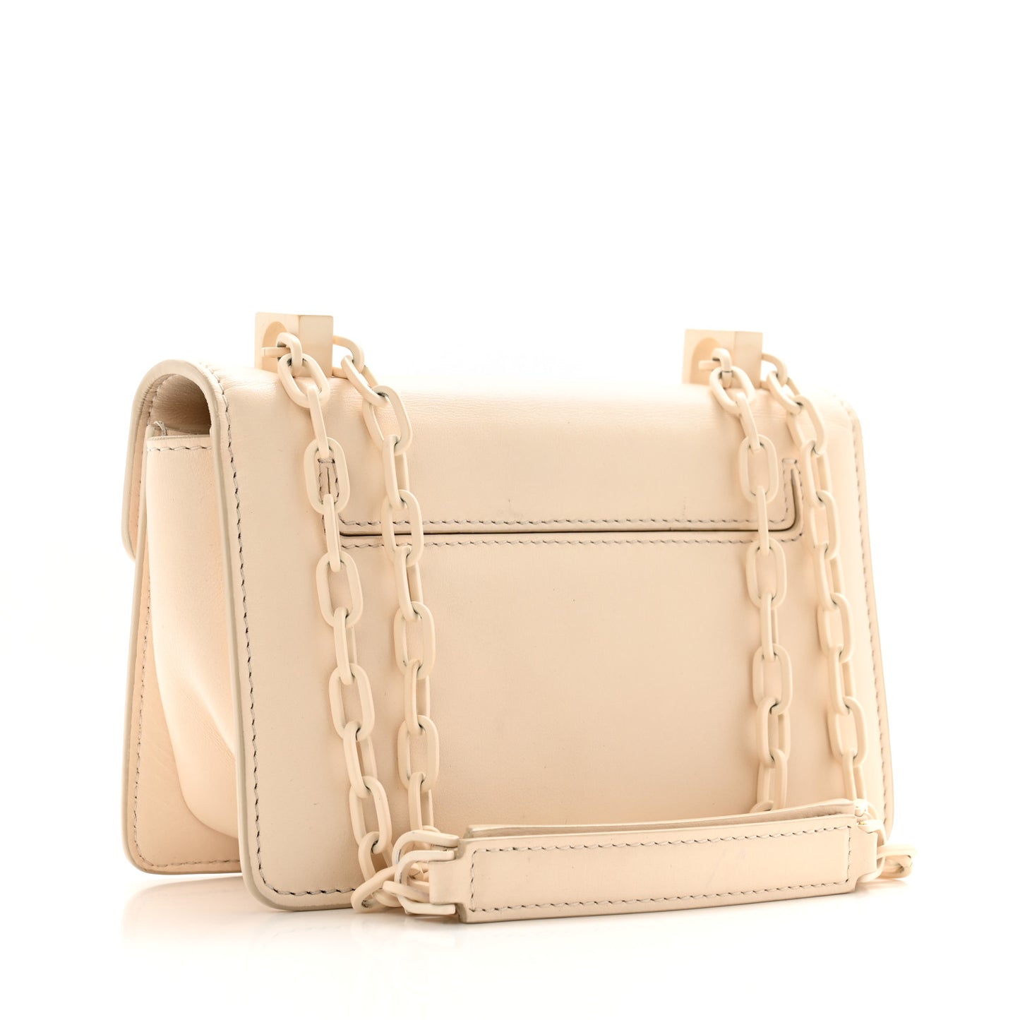 Calfskin Small T Clasp Chain Bag Vanilla