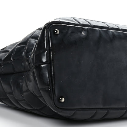 Chanel Vinyl Quilted Frozen Shopping Tote Black 8 of 10