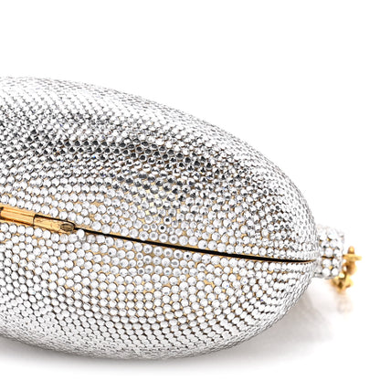 Judith Leiber Swarovski Crystal Chatelaine Minaudiere Clutch Silver Gold 9 of 13