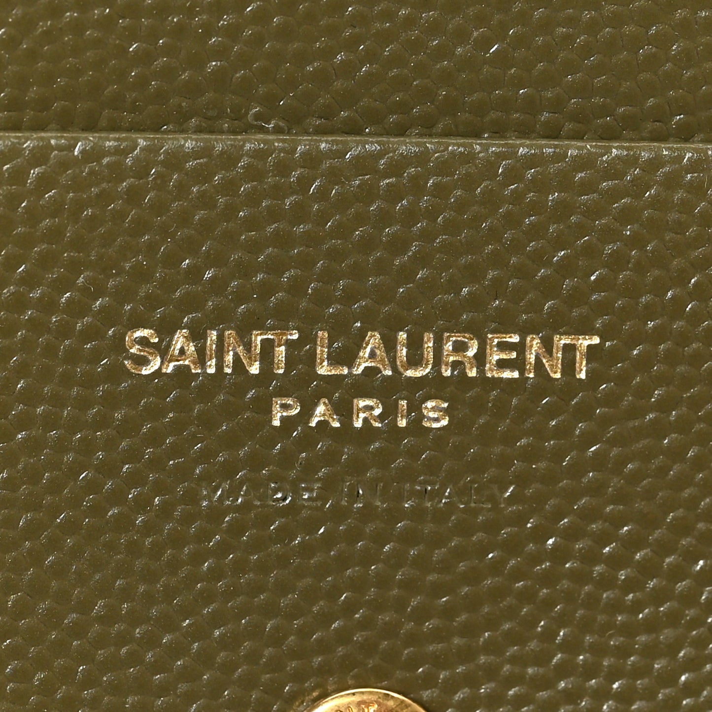 Grain De Poudre Matelasse Chevron Monogram Card Case Kaki