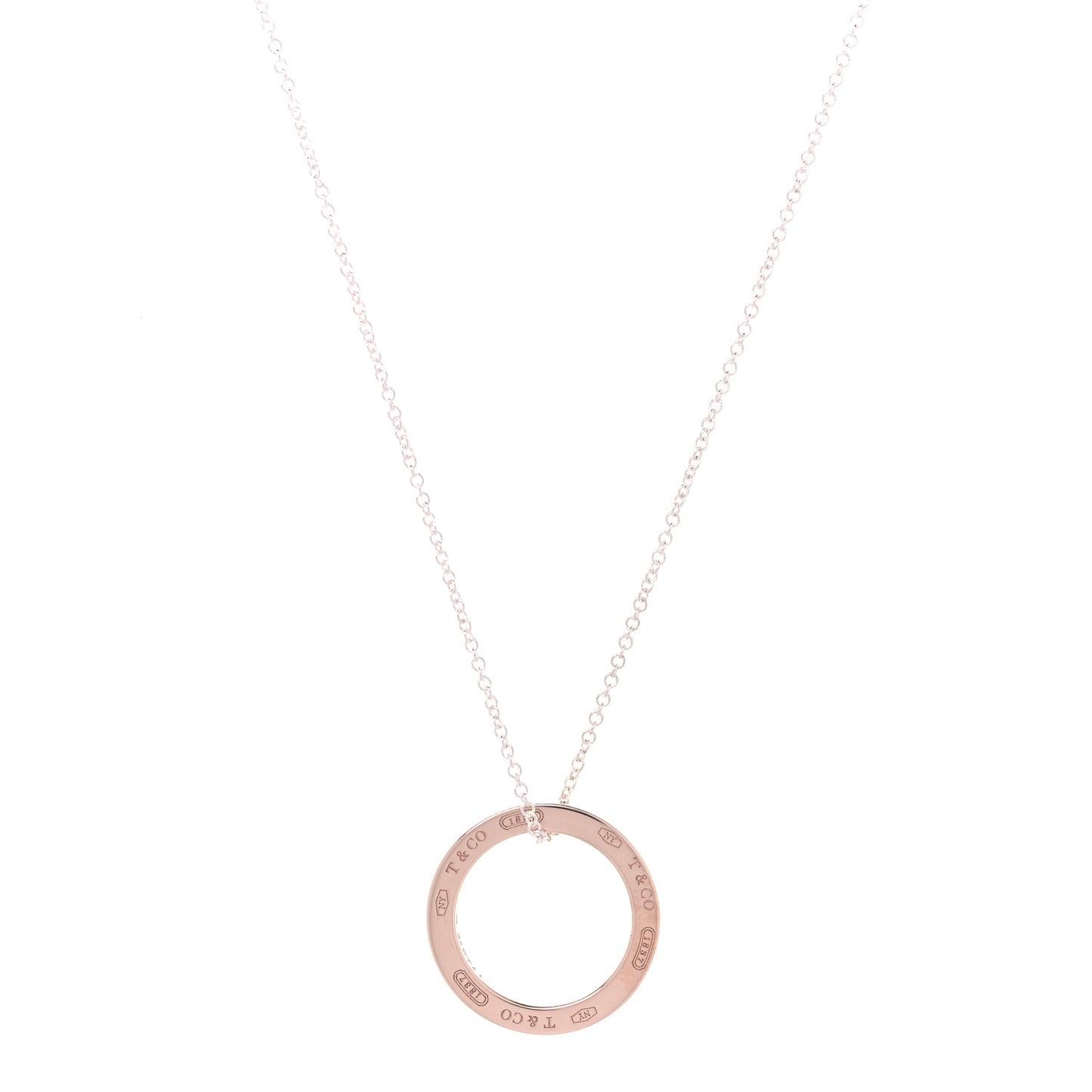 Sterling Silver Rubedo 1837 Circle Pendant Necklace
