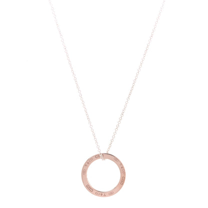Tiffany Sterling Silver Rubedo 1837 Circle Pendant Necklace 1 of 7