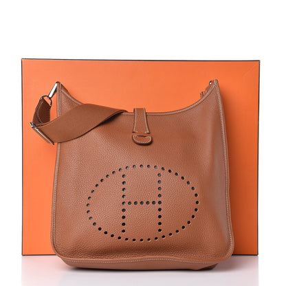 Hermes Taurillon Clemence Evelyne III GM Gold 9 of 9