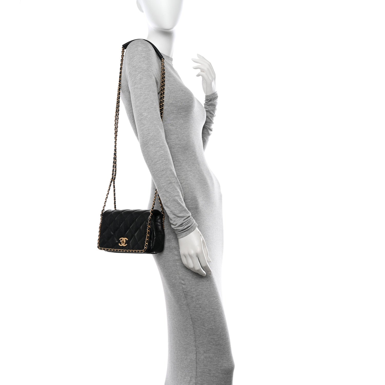 Chanel Caviar Quilted Mini Never Ending Chain Flap Black 2 of 10
